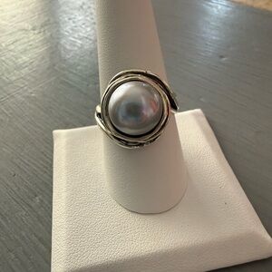 Didae Israel 925 Sterling Silver Pearl Ring Size 9